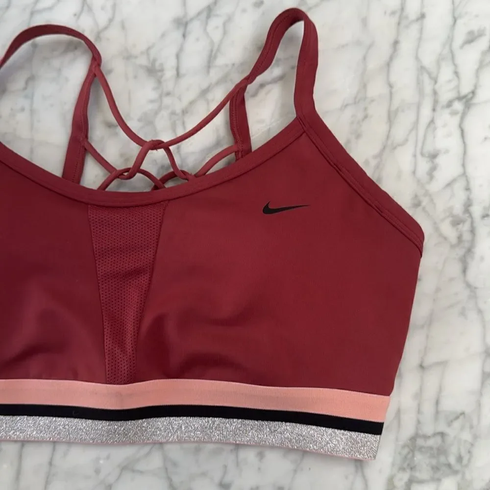Nike Indy Glam Dunk Pink/Red Sports Bra Sz L